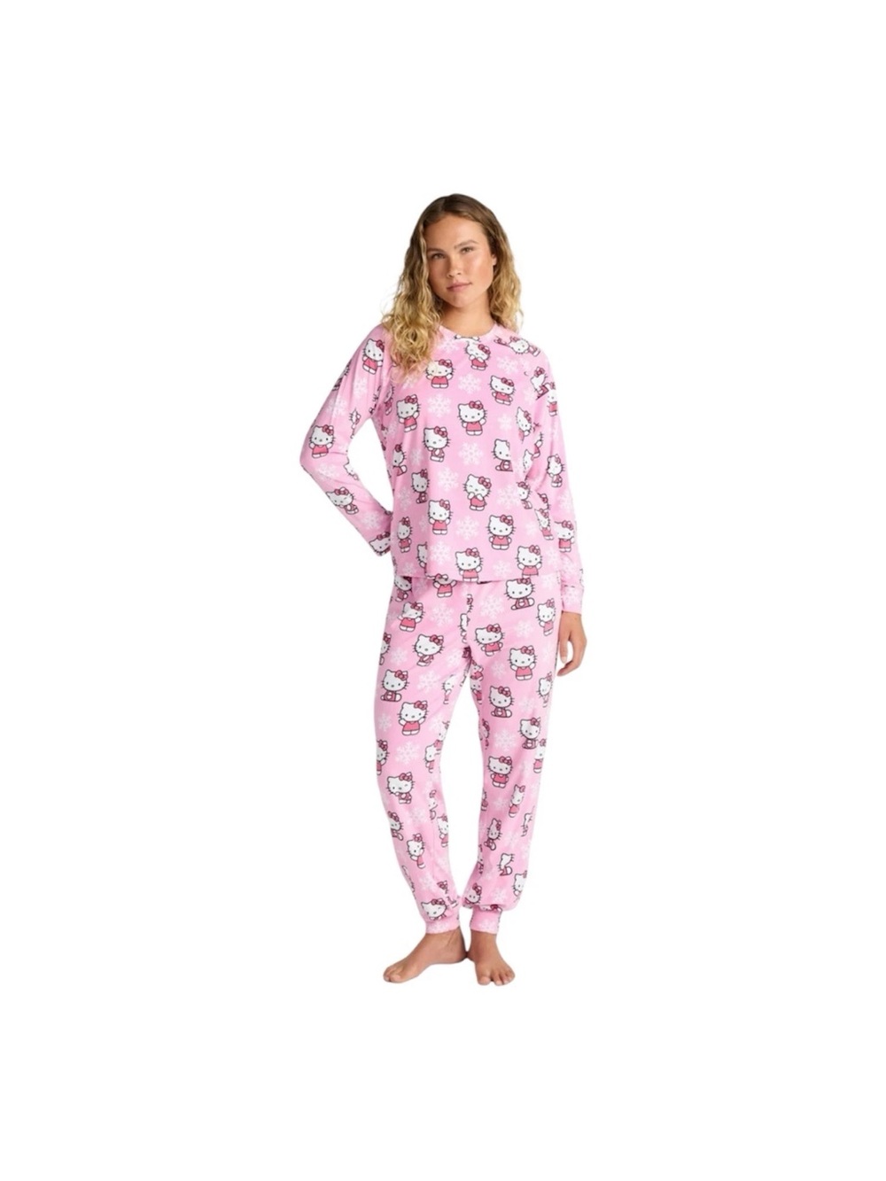 Sanrio Hello Kitty Women’s 2 Piece Lounge Pajama Set Pink Size S 4/6 NWT